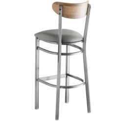 Best Sale ⌛ LT&S Boomerang Series Lancaster Table & Seating Boomerang Bar Height Clear ???? Coat Chair With Light Gray Vinyl Seat And Driftwood Back ???? -Lancaster Shop unnamed file 2409