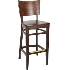 New 👏 BFM Seating ZWB304DW-DW Aston Dark Walnut Beechwood Barstool 😍