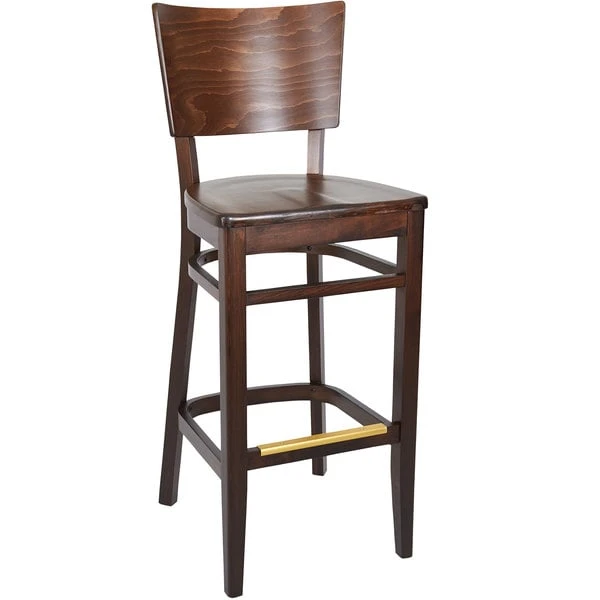 New ๐ BFM Seating ZWB304DW-DW Aston Dark Walnut Beechwood Barstool ๐