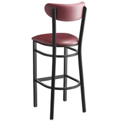 New ???? LT&S Boomerang Series Lancaster Table & Seating Boomerang Bar Height Black ???? Coat Chair With Burgundy Vinyl Seat And Back ???? -Lancaster Shop unnamed file 242