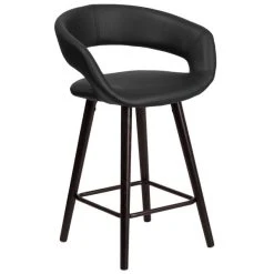 Brand new ๐ฅ Flash Furniture CH-152561-BK-VY-GG Brynn Series Cappuccino Wood Counter Height Stool With Black Vinyl Seat โจ