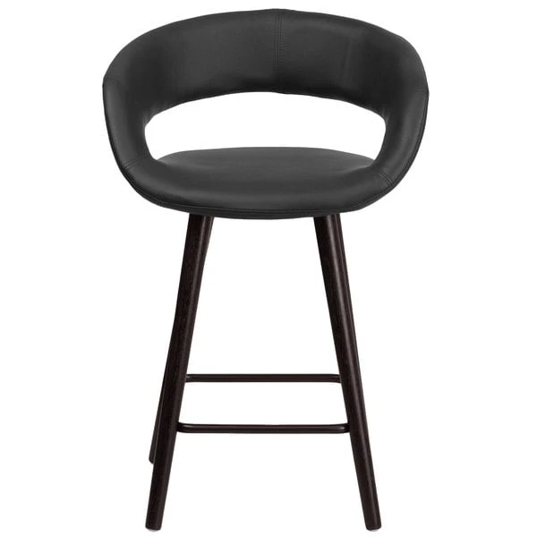 Brand new ๐ฅ Flash Furniture CH-152561-BK-VY-GG Brynn Series Cappuccino Wood Counter Height Stool With Black Vinyl Seat โจ - Image 3
