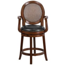 New ???? Flash Furniture TA-550426-E-CTR-GG Expresso Counter Height Woven Rattan Back Stool With Black Leather Swivel Seat ???? 4 New ???? Flash Furniture TA-550426-E-CTR-GG Expresso Counter Height Woven Rattan Back Stool With Black Leather Swivel Seat ???? -Lancaster Shop unnamed file 2425
