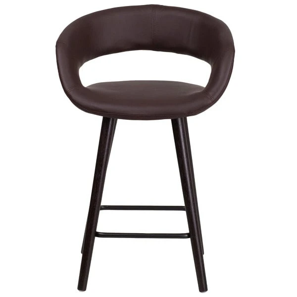 Best Sale ๐ Flash Furniture CH-152561-BRN-VY-GG Brynn Series Cappuccino Wood Counter Height Stool With Brown Vinyl Seat โค๏ธ - Image 3