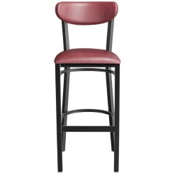 New ???? LT&S Boomerang Series Lancaster Table & Seating Boomerang Bar Height Black ???? Coat Chair With Burgundy Vinyl Seat And Back ???? -Lancaster Shop unnamed file 243