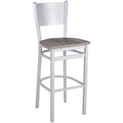 Coupon ???? BFM Seating 2140BCSR-SM Axel Silver Mist Steel Solid Back Barstool With Relic Chestnut Melamine Seat ????