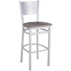 Coupon 😉 BFM Seating 2140BCSR-SM Axel Silver Mist Steel Solid Back Barstool With Relic Chestnut Melamine Seat 🤩
