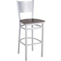 Wholesale 🛒 BFM Seating 2140BRCR-SM Axel Silver Mist Steel Solid Back Barstool With Relic Rustic Copper Melamine Seat 👏