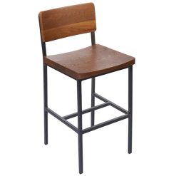 Cheapest ???? BFM Seating JS33HASH-AARU Memphis Distressed Rustic Clear ???? Coated Steel Counter Height Stool With Autumn Ash Wooden Back And Seat ????