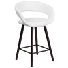 Hot Sale ???? Flash Furniture CH-152561-WH-VY-GG Brynn Series Cappuccino Wood Counter Height Stool With White Vinyl Seat ???? -Lancaster Shop unnamed file 2440