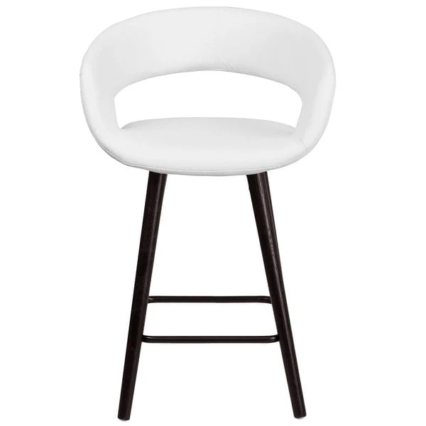 Hot Sale ๐งจ Flash Furniture CH-152561-WH-VY-GG Brynn Series Cappuccino Wood Counter Height Stool With White Vinyl Seat ๐คฉ - Image 3