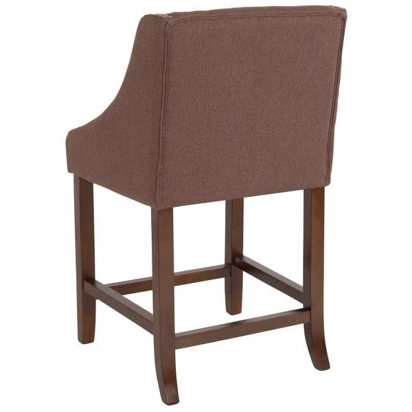 Top 10 ๐ Flash Furniture CH-182020-24-BN-F-GG Carmel Series Counter Height Stool In Brown Fabric With Walnut Frame And Nail Trim Accent ๐ฅ - Image 2