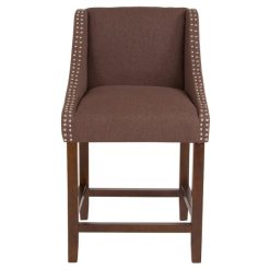 Top 10 ???? Flash Furniture CH-182020-24-BN-F-GG Carmel Series Counter Height Stool In Brown Fabric With Walnut Frame And Nail Trim Accent ???? -Lancaster Shop unnamed file 2445