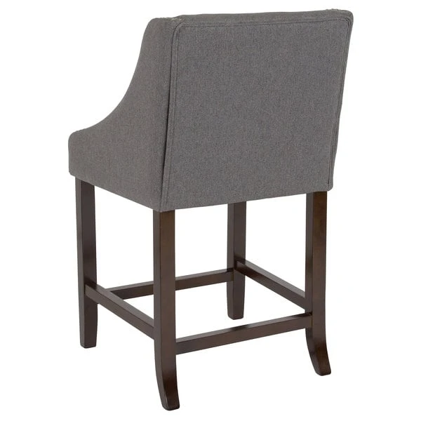 Budget 🛒 Flash Furniture CH-182020-24-DKGY-F-GG Carmel Series Counter Height Stool In Dark Gray Fabric With Walnut Frame And Nail Trim Accent ✨ - Image 2