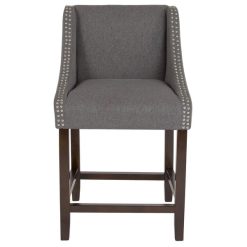 Budget ???? Flash Furniture CH-182020-24-DKGY-F-GG Carmel Series Counter Height Stool In Dark Gray Fabric With Walnut Frame And Nail Trim Accent ✨ -Lancaster Shop unnamed file 2448