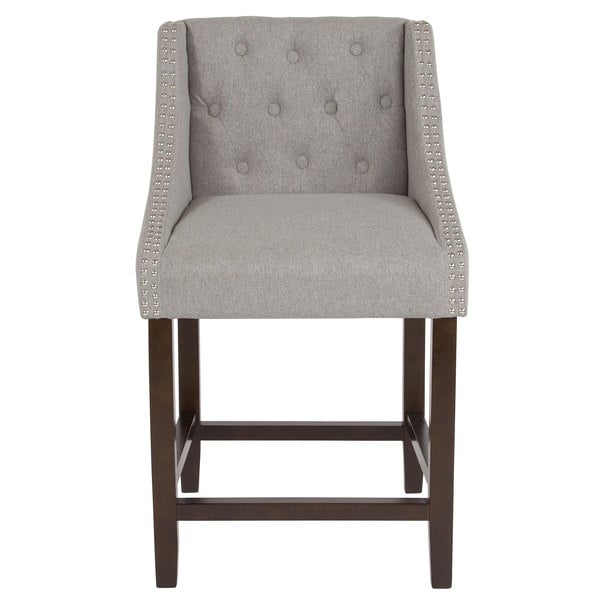 Flash Furniture CH-182020-T-24-LTGY-F-GG Carmel Series Counter Height Stool in Light Gray Tufted Fabric with Walnut Frame and Nail Trim Accent Hot Sale ❤️ Flash Furniture CH-182020-T-24-LTGY-F-GG Carmel Series Counter Height Stool In Light Gray Tufted Fabric With Walnut Frame And Nail Trim Accent ???? -Lancaster Shop unnamed file 2454