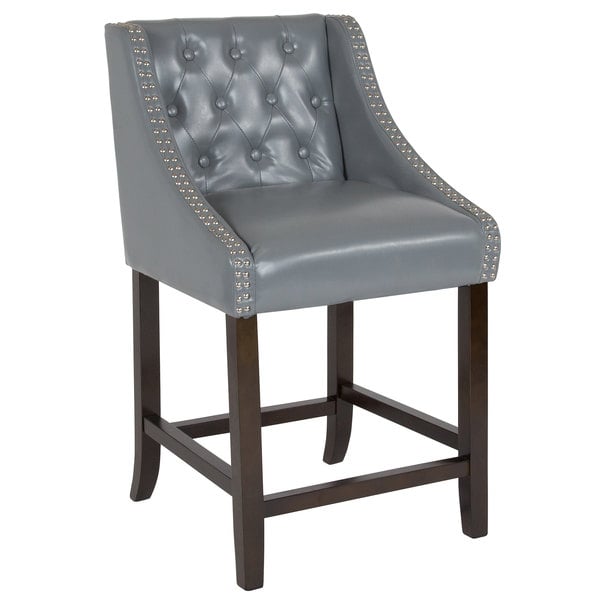 Flash Furniture CH-182020-T-24-LTGY-GG Carmel Series Counter Height Stool in Tufted Gray Leather with Walnut Frame and Nail Trim Accent Best deal ???? Flash Furniture CH-182020-T-24-LTGY-GG Carmel Series Counter Height Stool In Tufted Gray Leather With Walnut Frame And Nail Trim Accent ???? -Lancaster Shop unnamed file 2455