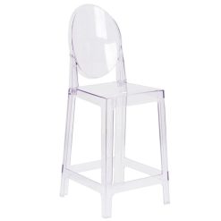 Deals ???? Flash Furniture OW-GHOSTBACK-24-GG Ghost Transparent Polycarbonate Outdoor / Indoor Counter Height Stool With Oval Back ????
