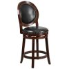 Outlet ???? Flash Furniture TA-550126-CA-GG Cappuccino Wood Counter Height Oval Back Stool With Black Leather Swivel Seat ???? -Lancaster Shop unnamed file 2468
