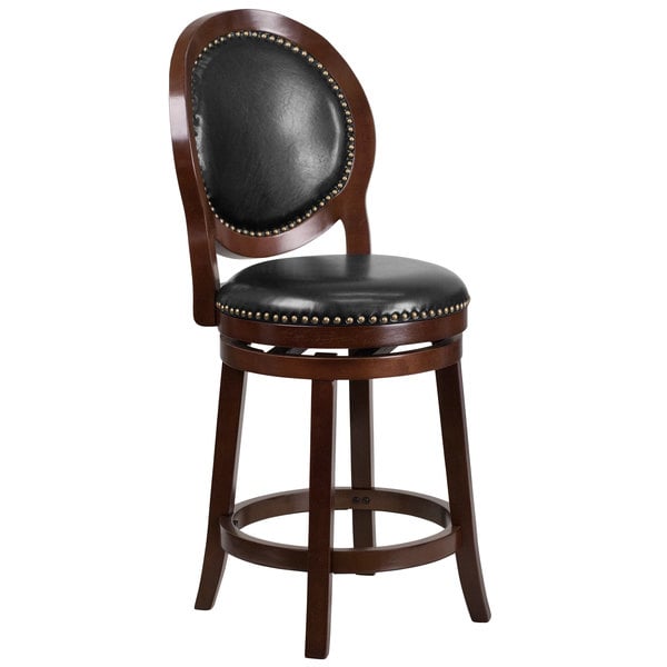 Flash Furniture TA-550126-CA-GG Cappuccino Wood Counter Height Oval Back Stool with Black Leather Swivel Seat Outlet ???? Flash Furniture TA-550126-CA-GG Cappuccino Wood Counter Height Oval Back Stool With Black Leather Swivel Seat ???? -Lancaster Shop unnamed file 2468