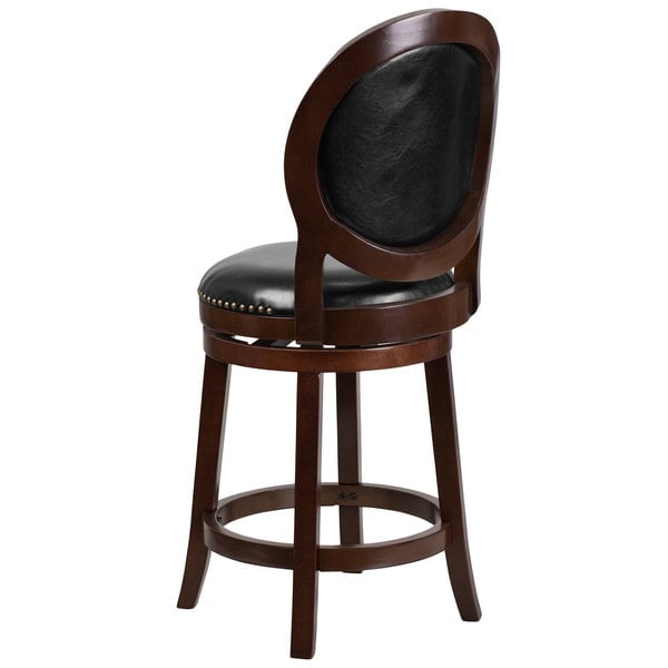Flash Furniture TA-550126-CA-GG Cappuccino Wood Counter Height Oval Back Stool with Black Leather Swivel Seat Outlet ???? Flash Furniture TA-550126-CA-GG Cappuccino Wood Counter Height Oval Back Stool With Black Leather Swivel Seat ???? -Lancaster Shop unnamed file 2469