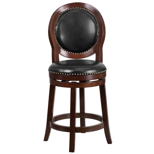 Flash Furniture TA-550126-CA-GG Cappuccino Wood Counter Height Oval Back Stool with Black Leather Swivel Seat Outlet ???? Flash Furniture TA-550126-CA-GG Cappuccino Wood Counter Height Oval Back Stool With Black Leather Swivel Seat ???? -Lancaster Shop unnamed file 2470