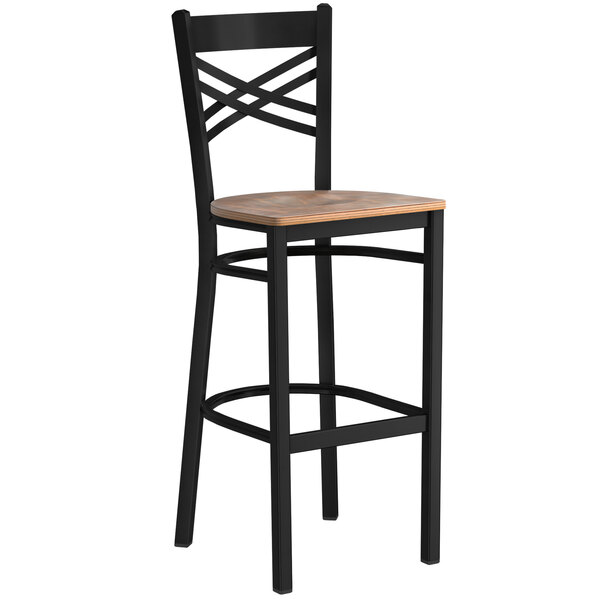 Lancaster Table & Seating Black Cross Back Bar Height Chair with Vintage Wood Seat Outlet ✔️ Lancaster Table & Seating Black Cross Back Bar Height Chair With Vintage Wood Seat ???? -Lancaster Shop unnamed file 2479