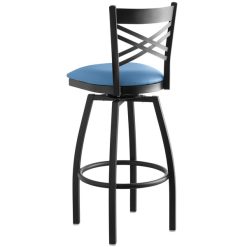 Coupon ???? Lancaster Table & Seating Black Cross Back Swivel Bar Height Chair With Blue Padded Seat ???? -Lancaster Shop unnamed file 2487