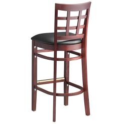 Wholesale ???? Lancaster Table & Seating Mahogany Window Back Bar Height Chair With Black Padded Seat ???? 4 Wholesale ???? Lancaster Table & Seating Mahogany Window Back Bar Height Chair With Black Padded Seat ???? -Lancaster Shop unnamed file 251