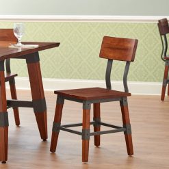 Deals ⌛ Lancaster Table & Seating Rustic Industrial Dining Side Chair With Antique Walnut Finish ????