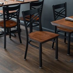 Best reviews of ???? Lancaster Table & Seating Black Cross Back Chair With Antique Walnut Seat ⭐
