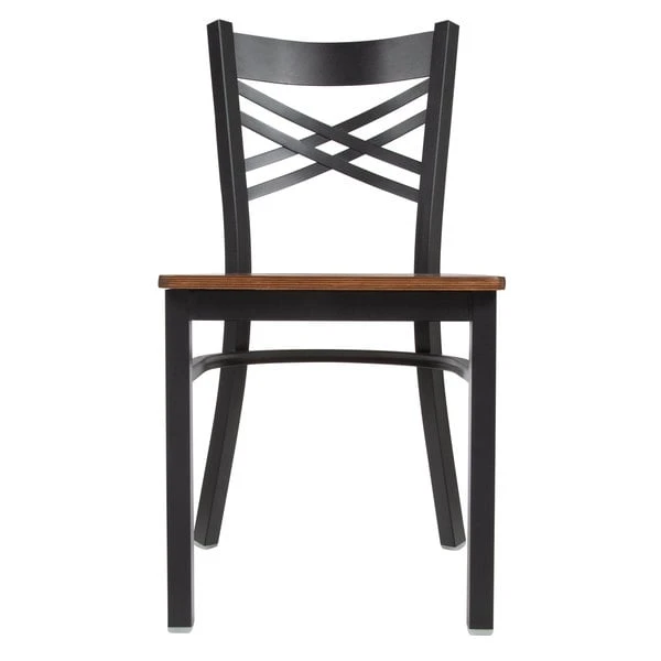 Best reviews of 🔔 Lancaster Table & Seating Black Cross Back Chair With Antique Walnut Seat ⭐ - Image 4