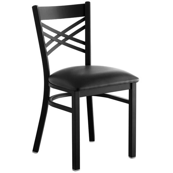 Wholesale ๐ Lancaster Table & Seating Black Cross Back Chair With 2 1/2" Padded Seat โจ - Image 2