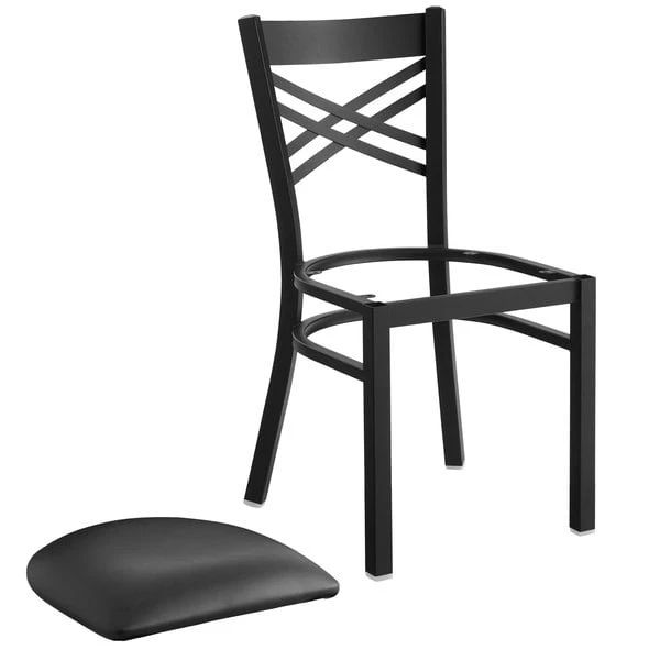 Wholesale ๐ Lancaster Table & Seating Black Cross Back Chair With 2 1/2" Padded Seat โจ - Image 4