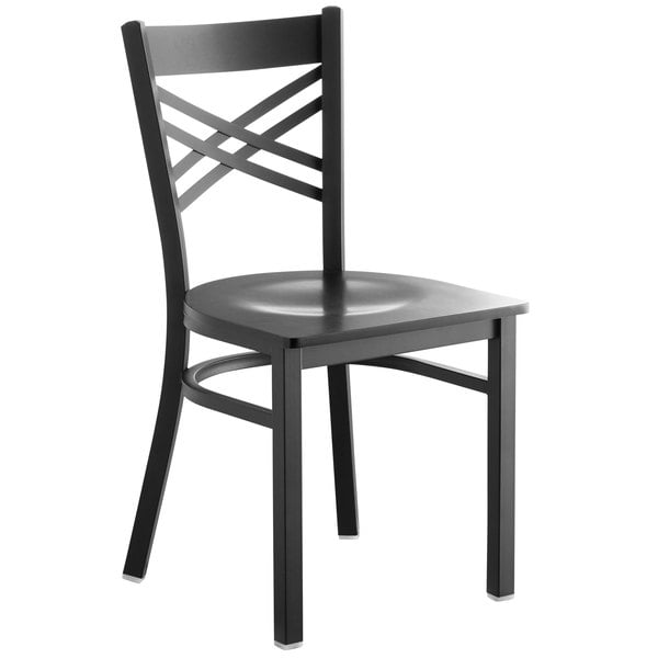 Hot Sale ???? Lancaster Table & Seating Cross Back Black Chair With Black Wood Seat ❤️ 4 Hot Sale ???? Lancaster Table & Seating Cross Back Black Chair With Black Wood Seat ❤️ - Image 2