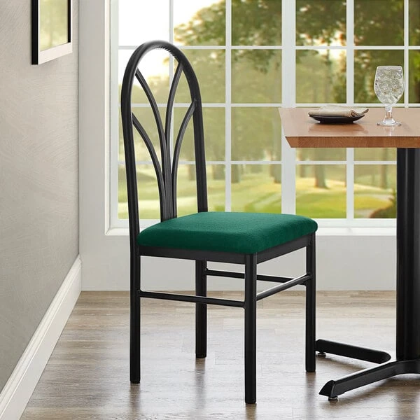 Cheap ๐ Lancaster Table & Seating Green 4 Spoke Restaurant Dining Room Chair With 1 3/4" Padded Seat โค๏ธ