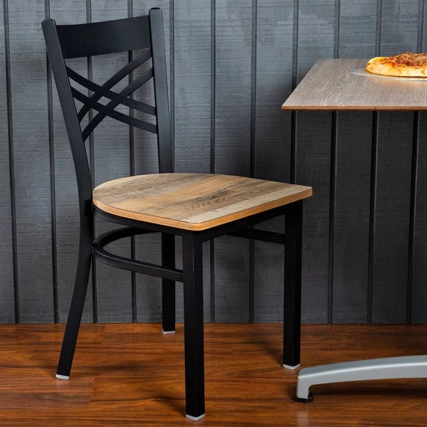 Outlet 🤩 Lancaster Table & Seating Black Cross Back Chair With Driftwood Seat ✨