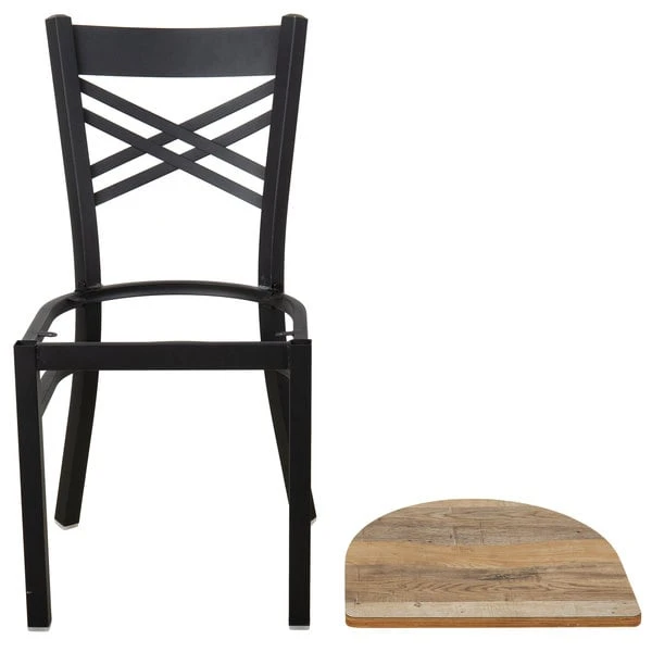 Outlet 🤩 Lancaster Table & Seating Black Cross Back Chair With Driftwood Seat ✨ - Image 4