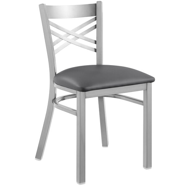 Lancaster Table & Seating Clear Coat Cross Back Chair with Dark Gray Padded Seat Cheap ???? Lancaster Table & Seating Clear ???? Coat Cross Back Chair With Dark Gray Padded Seat ???? -Lancaster Shop unnamed file 2566