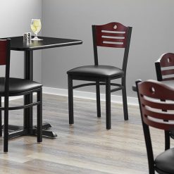 Best Sale ❤️ Lancaster Table & Seating Mahogany Finish Bistro Dining Chair With 1 1/2" Padded Seat ????