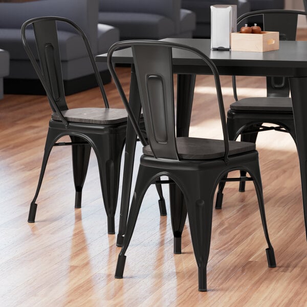 Lancaster Table & Seating Alloy Series Black Metal Indoor Industrial Cafe Chair with Vertical Slat Back and Black Wood Seat Flash Sale ???? LT&S Alloy Series Lancaster Table & Seating Alloy Series Black Metal Indoor Industrial Cafe Chair With Vertical Slat Back And Black Wood Seat ???? -Lancaster Shop unnamed file 2629