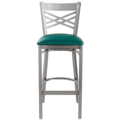 Best Sale ???? Lancaster Table & Seating Clear ???? Coat Steel Cross Back Bar Height Chair With 2 1/2" Green Vinyl Seat ???? -Lancaster Shop unnamed file 265