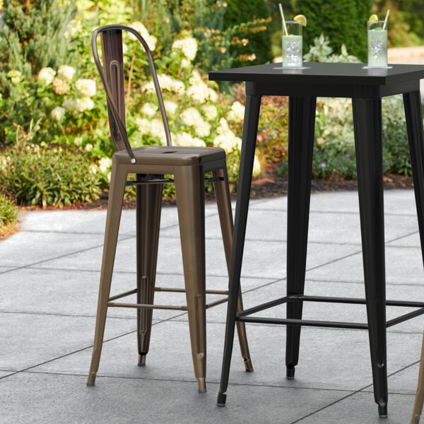 Lancaster Table & Seating Alloy Series Copper Metal Indoor / Outdoor Industrial Cafe Barstool with Vertical Slat Back and Drain Hole Seat Top 10 ???? LT&S Alloy Series Lancaster Table & Seating Alloy Series Copper Metal Indoor / Outdoor Industrial Cafe Barstool With Vertical Slat Back And Drain Hole Seat ???? -Lancaster Shop unnamed file 266