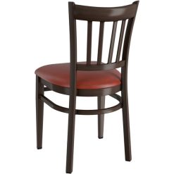 Outlet ???? LT&S Spartan Series Lancaster Table & Seating Spartan Series Metal Slat Back Chair With Walnut Wood Grain Finish And Burgundy Vinyl Seat ???? -Lancaster Shop unnamed file 2670
