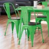 Brand new ???? LT&S Alloy Series Lancaster Table & Seating Alloy Series Green Metal Indoor Industrial Cafe Chair With Vertical Slat Back And Black Wood Seat ????