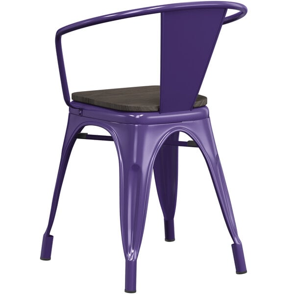 Flash Sale ✨ LT&S Alloy Series Lancaster Table & Seating Alloy Series Purple Metal Indoor Industrial Cafe Arm Chair With Black Wood Seat ✔️ 5 Flash Sale ✨ LT&S Alloy Series Lancaster Table & Seating Alloy Series Purple Metal Indoor Industrial Cafe Arm Chair With Black Wood Seat ✔️ - Image 3