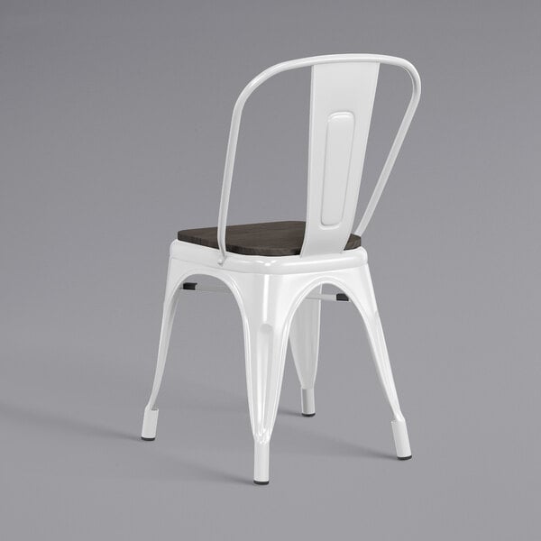 Lancaster Table & Seating Alloy Series White Metal Indoor Industrial Cafe Chair with Vertical Slat Back and Black Wood Seat Hot Sale ???? LT&S Alloy Series Lancaster Table & Seating Alloy Series White Metal Indoor Industrial Cafe Chair With Vertical Slat Back And Black Wood Seat ???? -Lancaster Shop unnamed file 2763