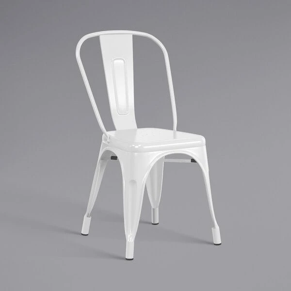 Hot Sale ๐ LT&S Alloy Series Lancaster Table & Seating Alloy Series White Metal Indoor Industrial Cafe Chair With Vertical Slat Back And Black Wood Seat ๐ - Image 4