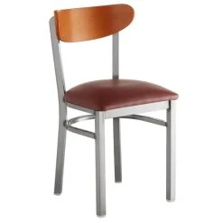 Brand new π LT&S Boomerang Series Lancaster Table & Seating Boomerang Clear π§₯ Coat Chair With Burgundy Vinyl Seat And Cherry Back π