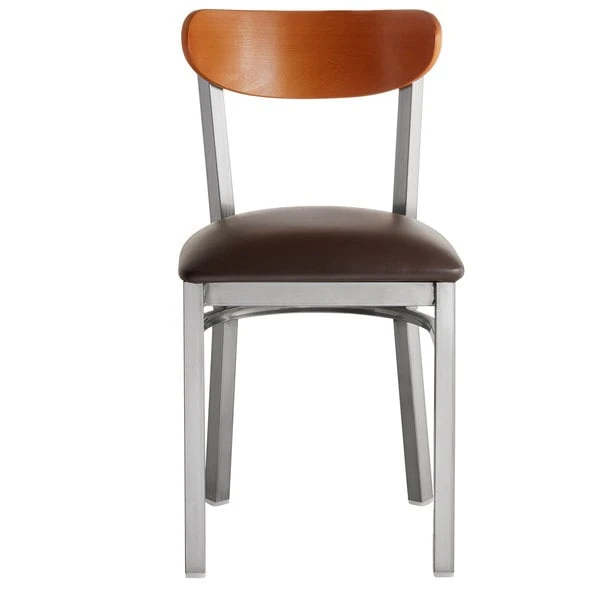 Cheapest 😉 LT&S Boomerang Series Lancaster Table & Seating Boomerang Clear 🧥 Coat Chair With Dark Brown Vinyl Seat And Cherry Back ⌛ - Image 3